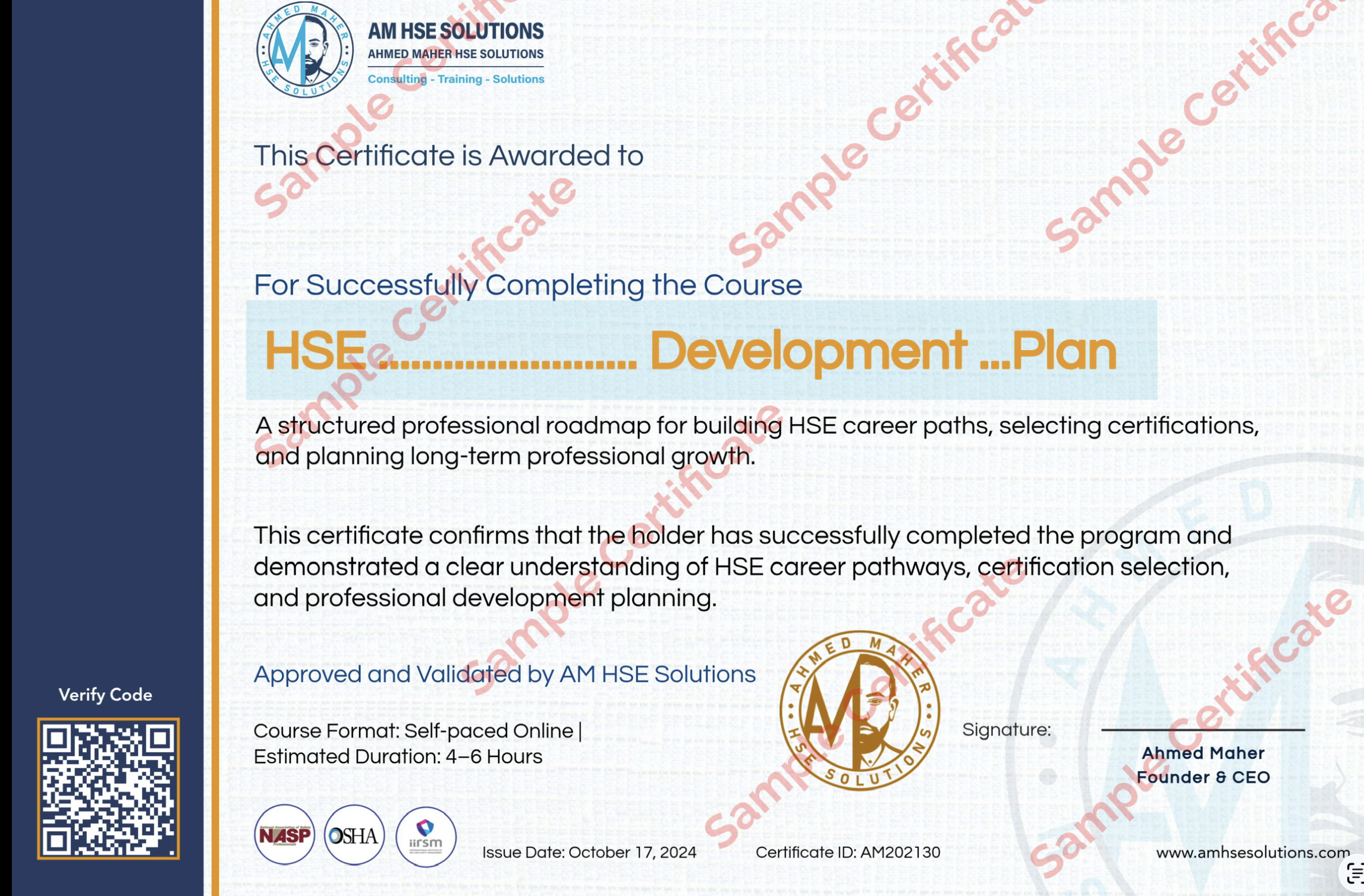 Certificate Preview